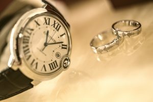 Watch and two wedding rings